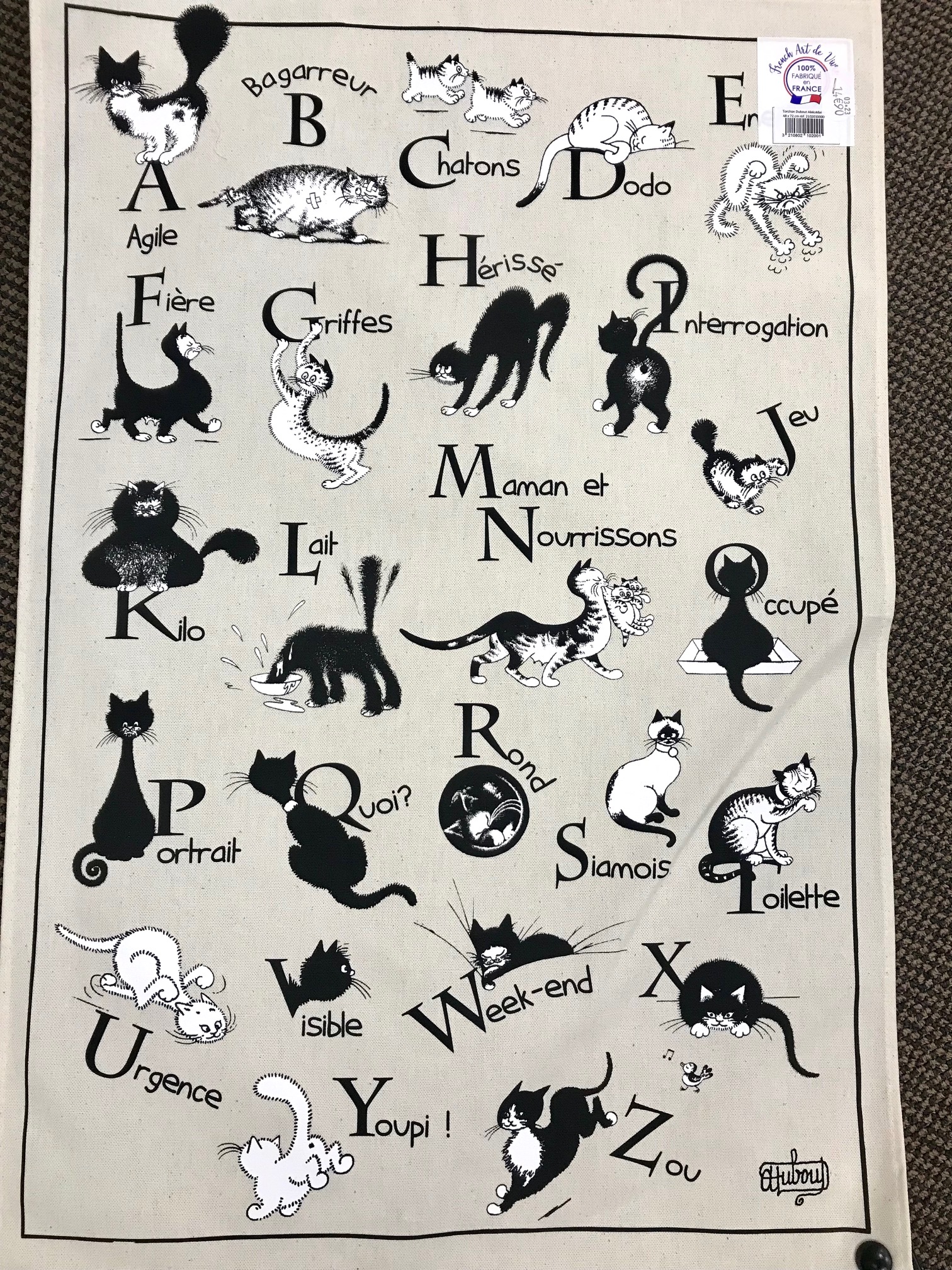 Torchons Made in France LES CHATS DE DUBOUT