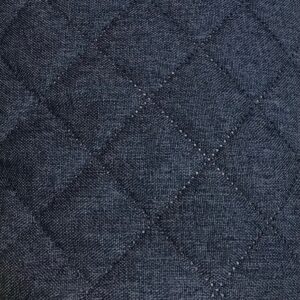 tissu matelassé bleu jean chiné avec envers ouatiné doublure blanche