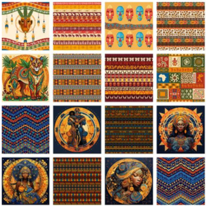 lot 16 carrés lingettes Beautés d'Afrique