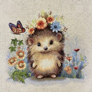 ADORABLE HERISSON carré jacquard tapisserie 47*47cm pour créer vos coussins