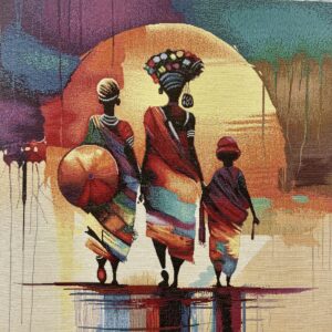 AFRICAINES carré jacquard tapisserie 47*47cm pour créer vos coussins