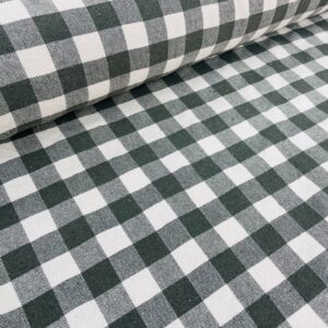 Tissu Carreaux en tissé teint REF CELESTIN en 150cm coloris vert