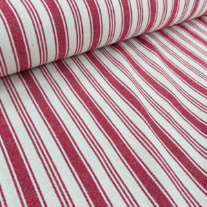 rayures tissé teint REF EUGENE en 150cm coloris rouge