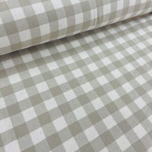 Tissu Carreaux en tissé teint REF CELESTIN en 150cm coloris FICELLE
