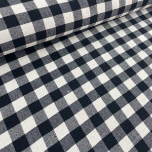 Tissu Carreaux en tissé teint REF CELESTIN en 150cm coloris NOIR