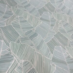 toile extérieure MOTIFS FEUILLAGES VERT PALE Spécial Plein Air avec traitement anti taches outdoor