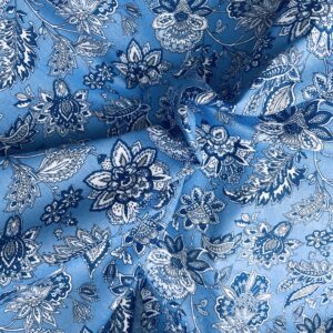 ARLESIENNE INDIENNE BLEUE Des tissus en cretonne de coton