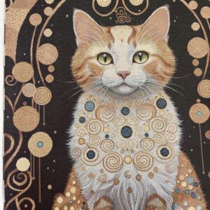 Carrés CHAT ARTDECO en tissu jacquard bien épais