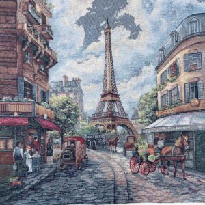 Carrés VUE DE PARIS en tissu jacquard bien épais