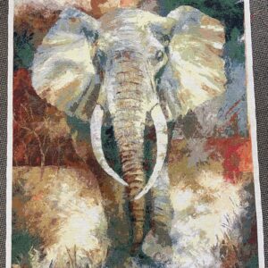Grand carré Tapisserie XXL motif ELEPHANT pour encadrer sur un mur en déco murale