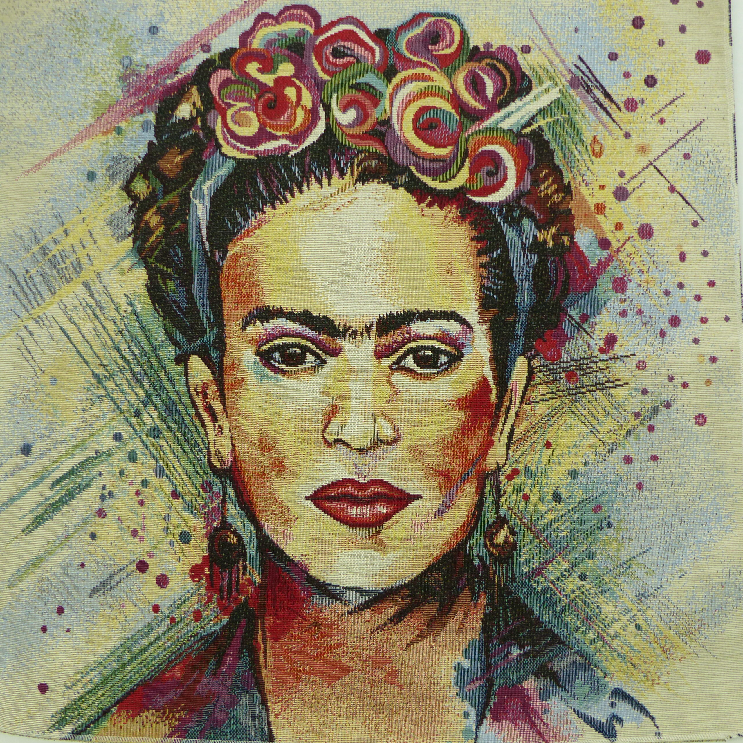 carré tapisserie 45*45cm convient pour face de coussin - motif Frida kahlo Mexico Feuiilages exotiques