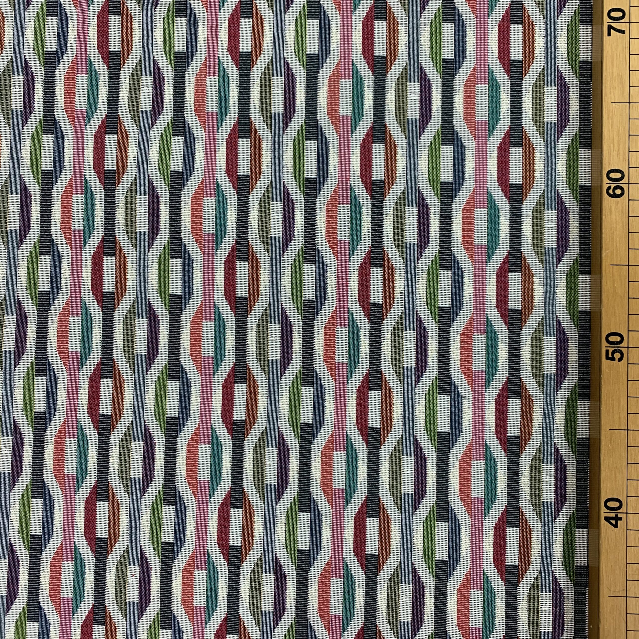 Tissu tissé jacquard géométrique losange x 50 cm - grande largeur